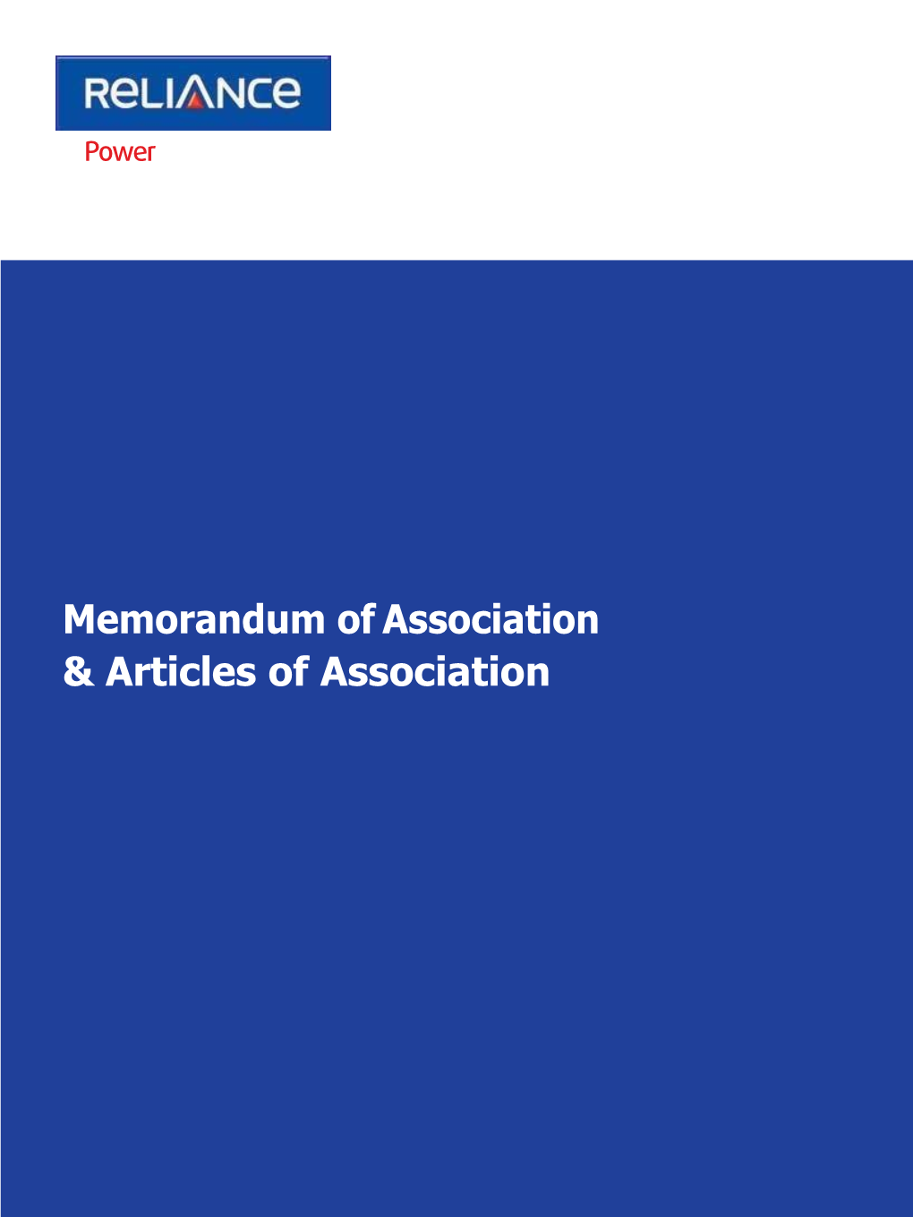 Memorandum of Association & Articles of Association