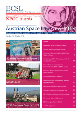 Austrian Space Law Newsletter No.12