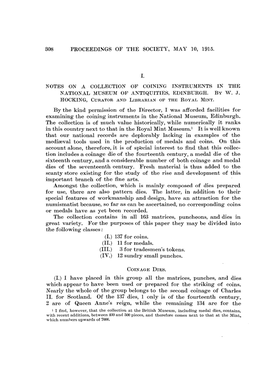 COINAGE DIES. (I.I Hav) E Place N Thidi S E Matricesgrouth L Al P , Punches Died an ,S Which Appea Havo T R E Been Use R Preparedo D E Strikinfoth R F Coinso G