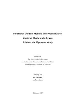 Functional Domain Motions and Processivity in Bacterial Hyaluronate Lyase: a Molecular Dynamics Study