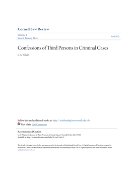 Confessions of Third Persons in Criminal Cases L