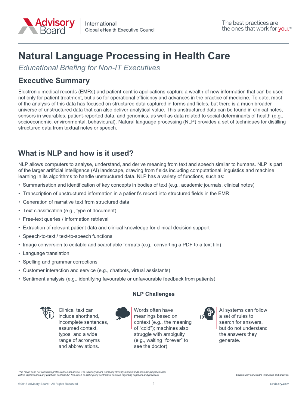 Natural Language Processing in Health Care