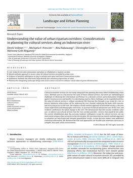Understanding the Value of Urban Riparian Corridors: Considerations in Planning for Cultural Services Along an Indonesian River