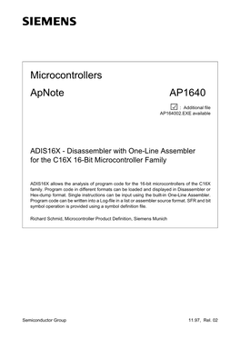 Microcontrollers Apnote AP1640
