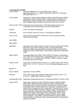 F) Gebiedsindeling KNKB Achlum (8806) Behoudens 8806 KA (1-9+ 2-10) En 8806 TH (4) Is Hitzum; Toegevoegd: 8861 KP Nr