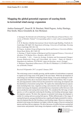 Mapping the Global Potential Exposure of Soaring Birds to Terrestrial Wind Energy Expansion