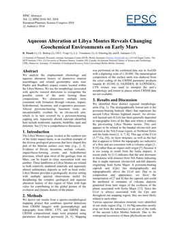 Aqueous Alteration at Libya Montes Reveals Changing Geochemical Environments on Early Mars D