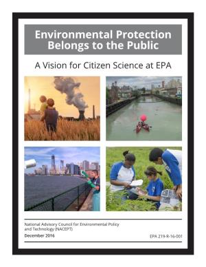 Environmental Protection Belongs to the Public: a Vision for Citizen