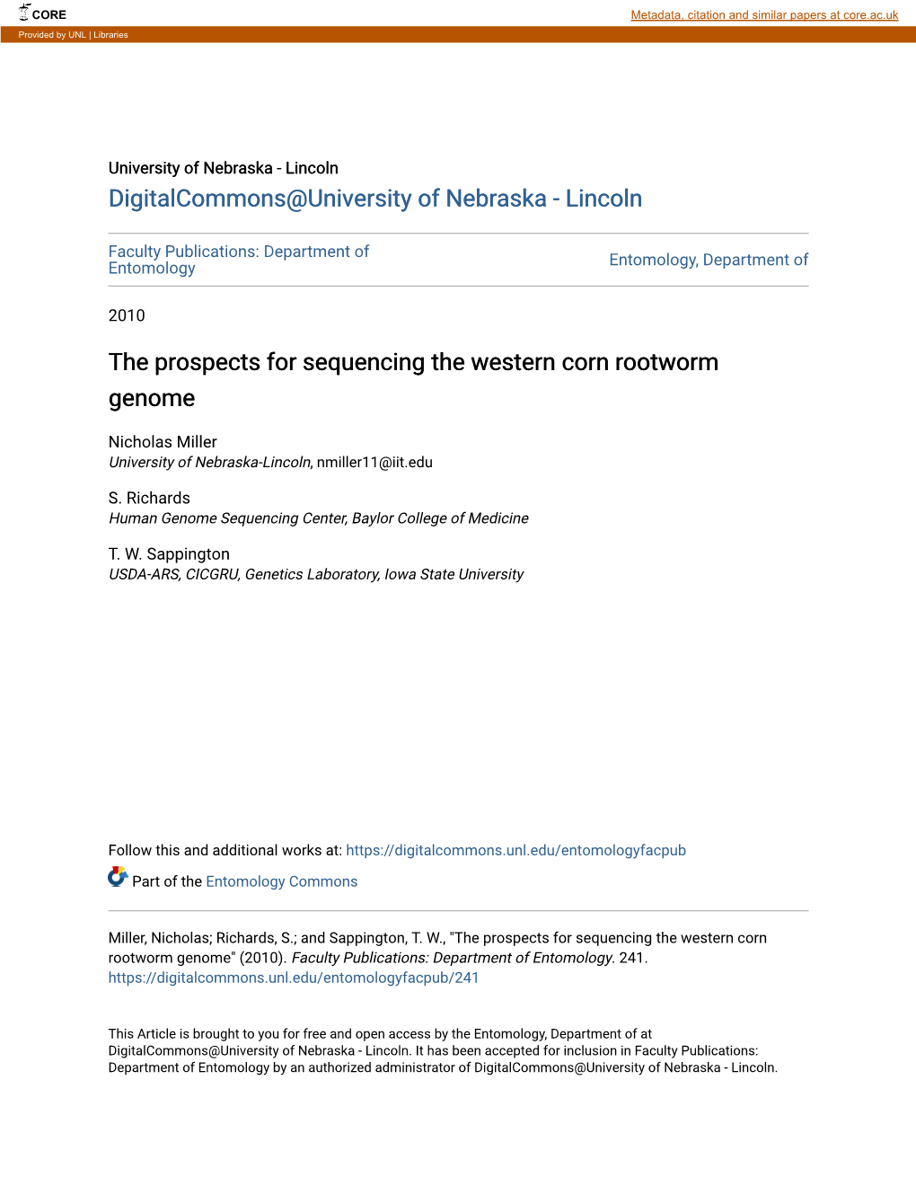 The Prospects for Sequencing the Western Corn Rootworm Genome