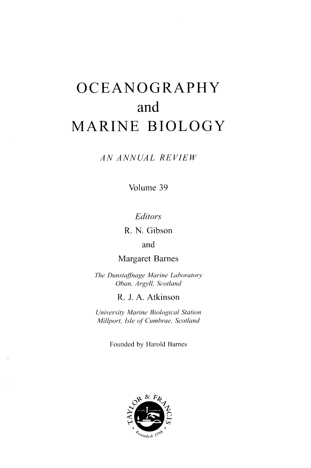 Oceanography Marine Biology