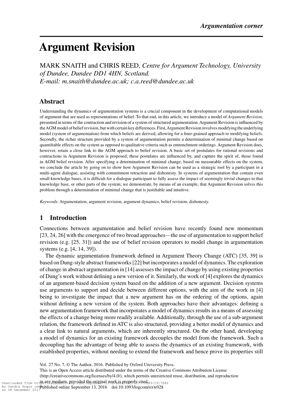 Argument Revision