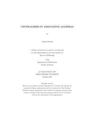 Centralizers in Associative Algebras