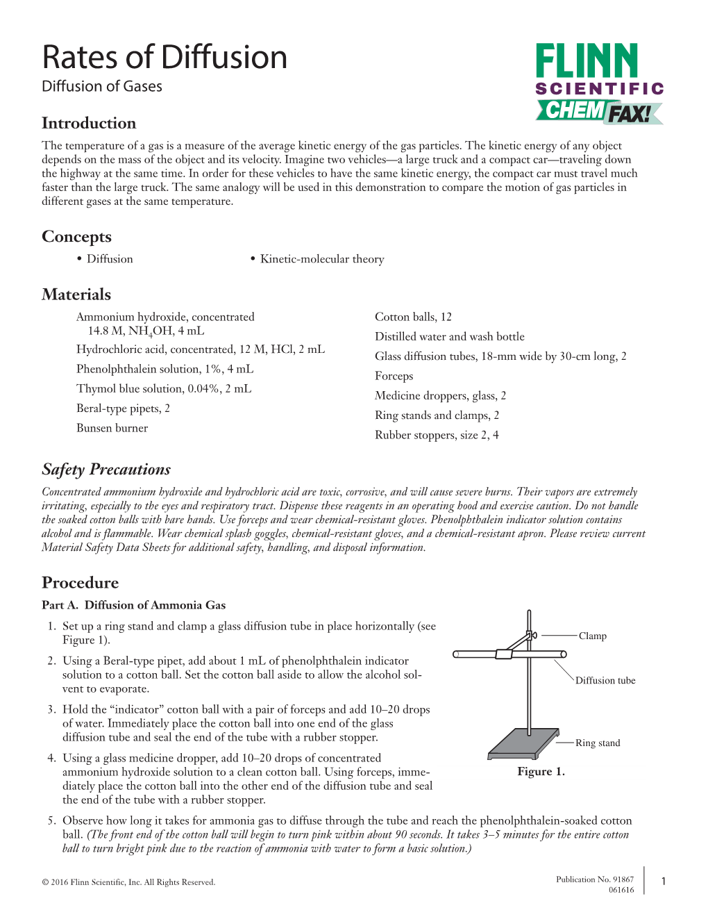 Rates of Diffusion Diffusion of Gases SCIENTIFIC