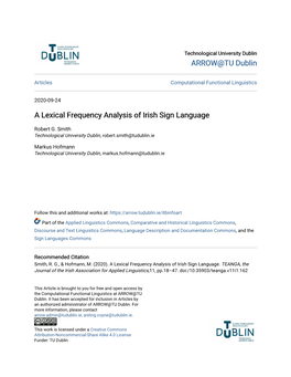 A Lexical Frequency Analysis of Irish Sign Language
