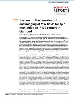 System for the Remote Control and Imaging of MW Fields for Spin