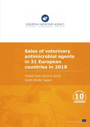 Sales of Veterinary Antimicrobial Agents in 31 European Countries in 2018