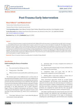 Post-Trauma Early Intervention