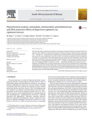 Phytochemical Analysis, Antioxidant, Antimicrobial, Anticholinesterase and DNA Protective Effects of Hypericum Capitatum Var