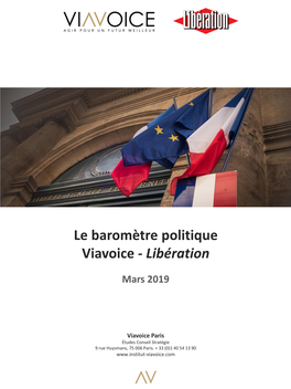 Le Baromètre Politique Viavoice-Libération. Mars 2019