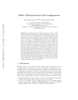 DSTC: DNS-Based Strict TLS Configurations