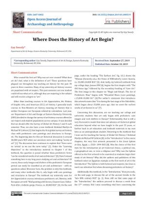 Where Does the History of Art Begin?