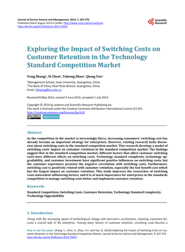 Exploring the Impact of Switching Costs on Customer Retention in the Technology Standard Competition Market