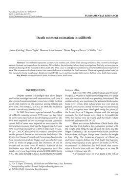 Death Moment Estimation in Stillbirth