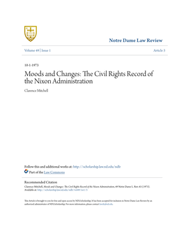 The Civil Rights Record of the Nixon Administration, 49 Notre Dame L