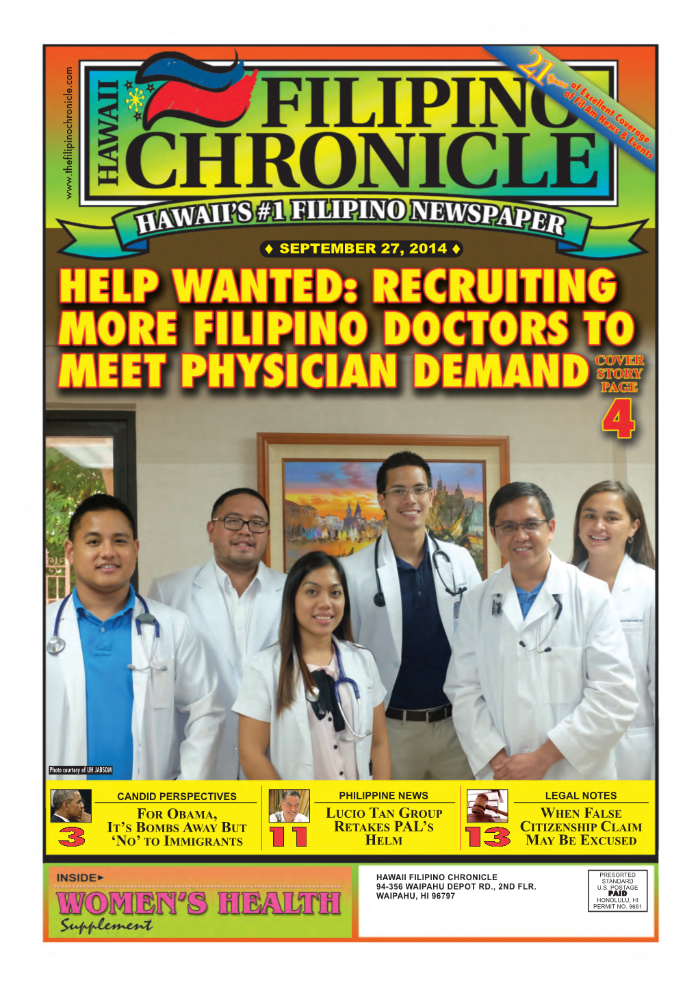 September 27, 2014  Hawaii Filipino Chronicle  1