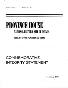 Commemorative Integrity Statement