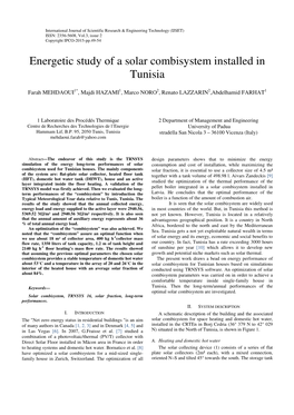 Energetic Study of a Solar Combisystem Installed in Tunisia