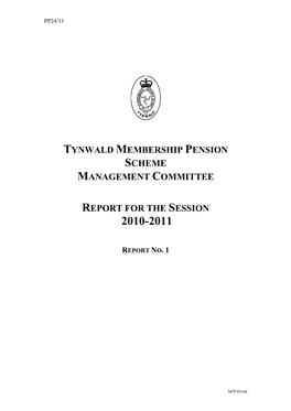 Tynwald Membership Pension Scheme Management Committee Report for the Session