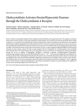 Cholecystokinin Activates Orexin/Hypocretin Neurons Through the Cholecystokinin a Receptor