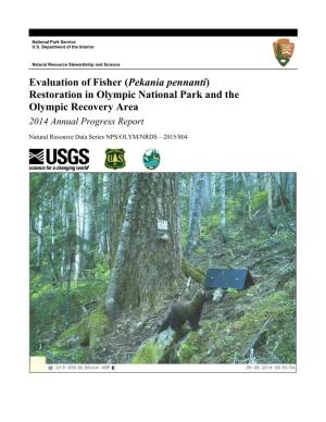 (Pekania Pennanti) Restoration in Olympic National Park and the Olympic Recovery Area 2014 Annual Progress Report