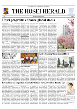 Hosei Programs Enhance Global Status