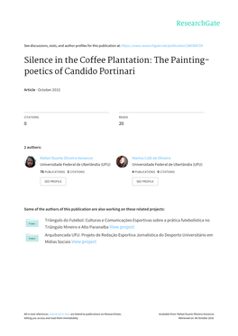 Silence in the Coffee Plantation: the Painting- Poetics of Candido Portinari