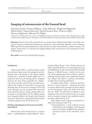 Imaging of Osteonecrosis of the Femoral Head