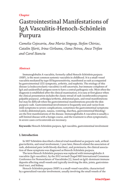 Gastrointestinal Manifestations of Iga Vasculitis-Henoch-Schönlein Purpura