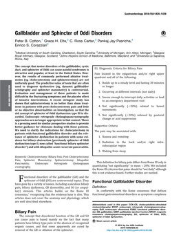 Gallbladder and Sphincter of Oddi Disorders Peter B