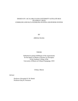 Design of a Scalable Nano University Satellite Bus (Illinisat-2 Bus) Command and Data Handling System and Power System