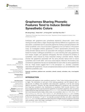 Graphemes Sharing Phonetic Features Tend to Induce Similar Synesthetic Colors