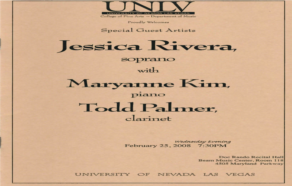 Special Guest Artists Jessica Rivera, Soprano