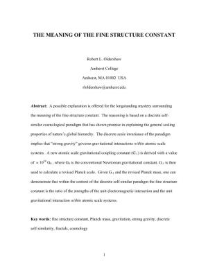 The Meaning of the Fine Structure Constant