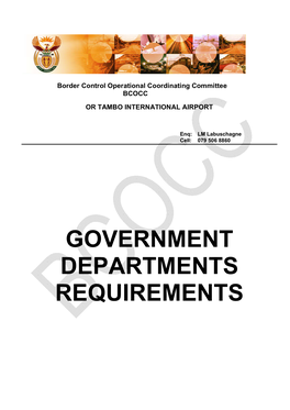 Governmental Requirements