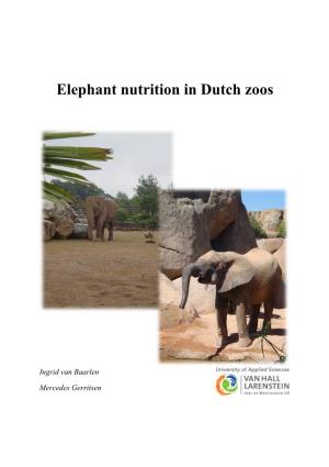 Elephant Nutrition in Dutch Zoos