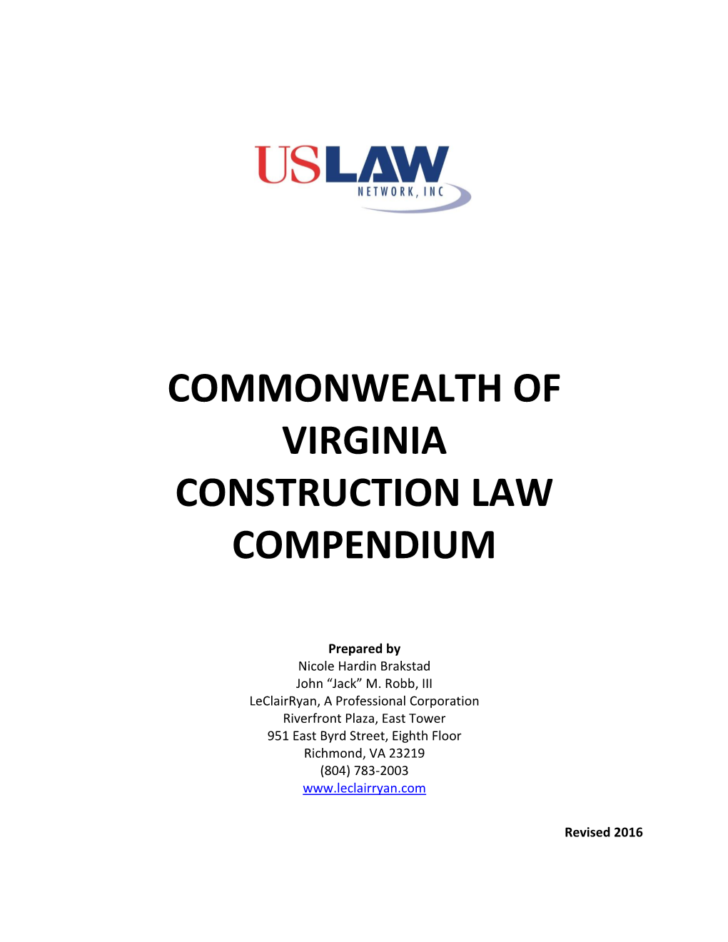 Commonwealth of Virginia Construction Law Compendium