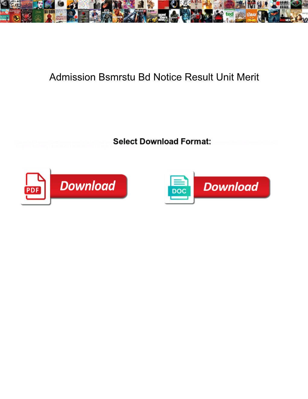 Admission Bsmrstu Bd Notice Result Unit Merit
