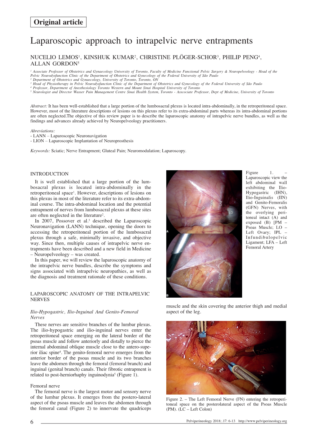 Laparoscopic Approach to Intrapelvic Nerve Entrapments