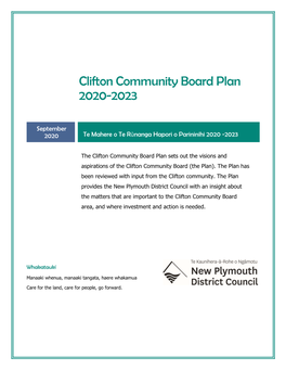 Clifton Community Board Plan 2020-2023