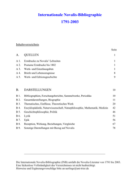 Internationale Novalis-Bibliographie 1791-2003